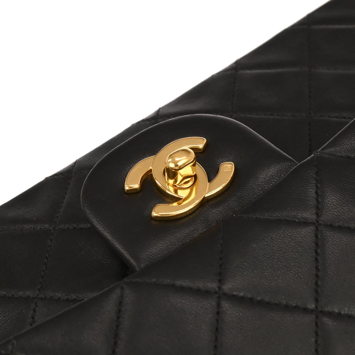 Chanel Black Lambskin Medium Classic Double Flap Shoulder Bag