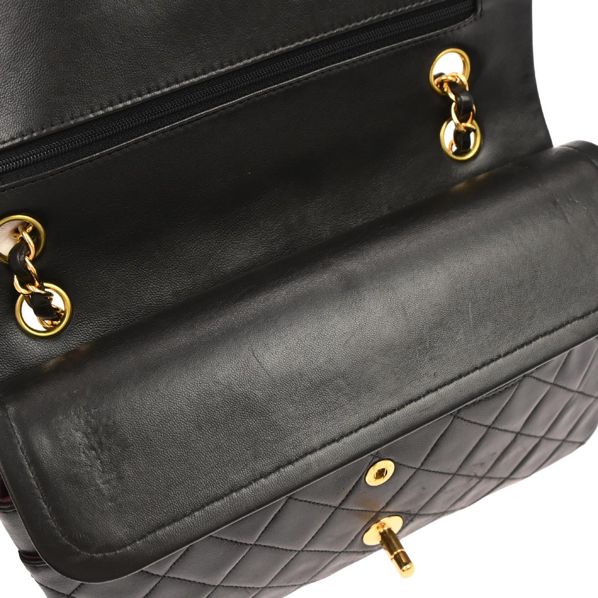 Chanel Black Lambskin Medium Classic Double Flap Shoulder Bag