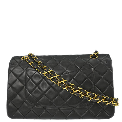 Chanel 1994-1996 Black Lambskin Medium Classic Double Flap Shoulder Bag