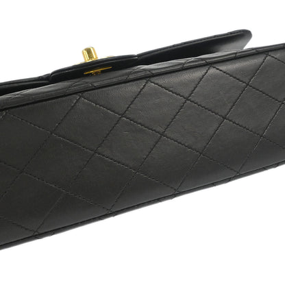Chanel 1994-1996 Black Lambskin Medium Classic Double Flap Shoulder Bag