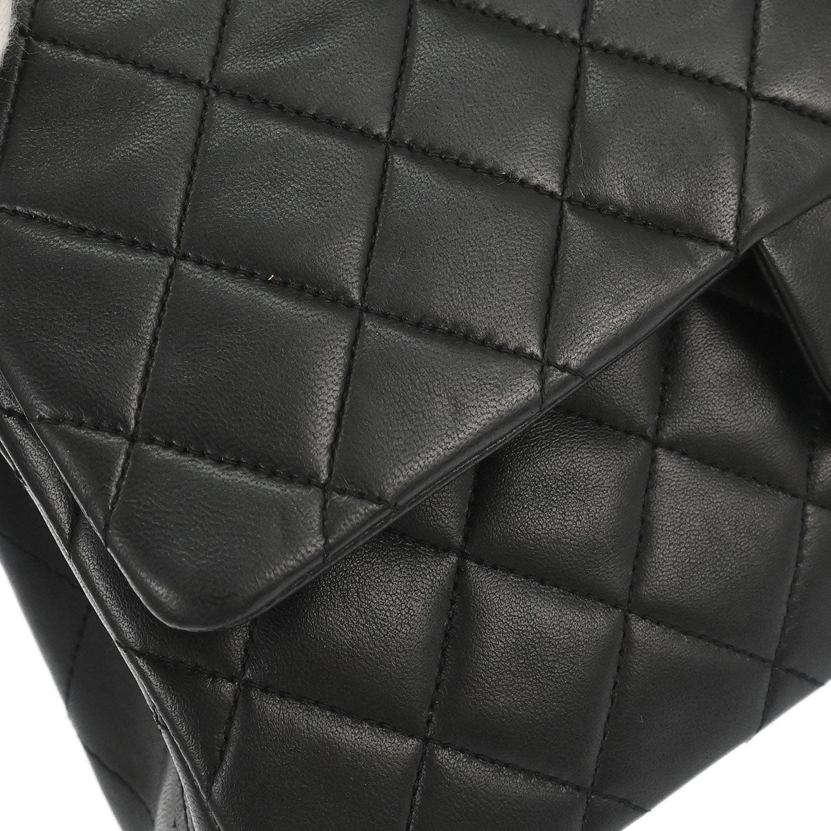 Chanel 1994-1996 Black Lambskin Medium Classic Double Flap Shoulder Bag