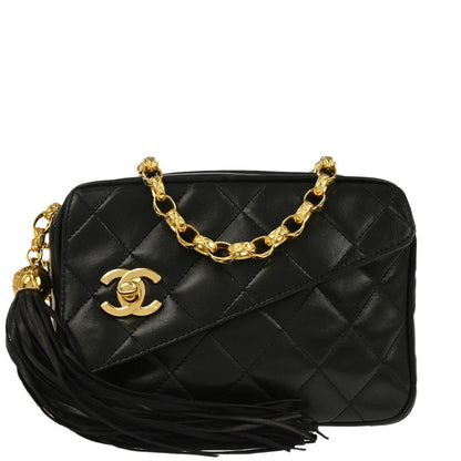 Chanel 1996-1997 Black Lambskin Camera Bag Mini