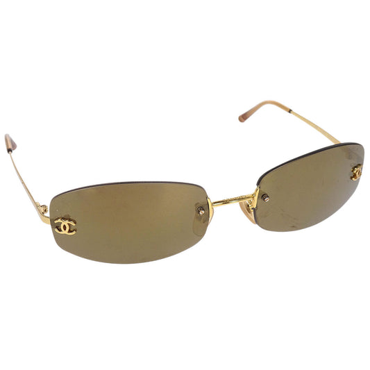 Chanel Sunglasses Eyewear Brown 57□19 Small Good