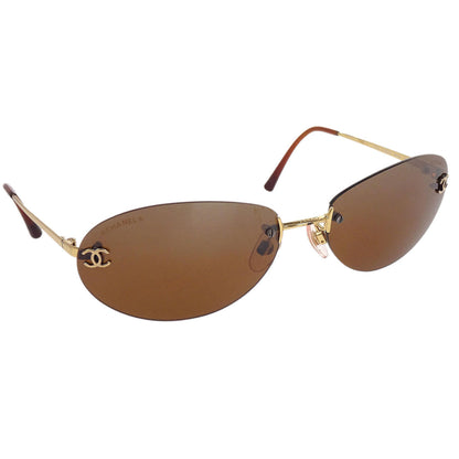 Chanel Sunglasses Eyewear Brown 59□16 Small Good