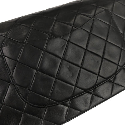Chanel Black Lambskin Medium Classic Double Flap Shoulder Bag