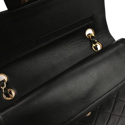 Chanel Black Lambskin Medium Classic Double Flap Shoulder Bag
