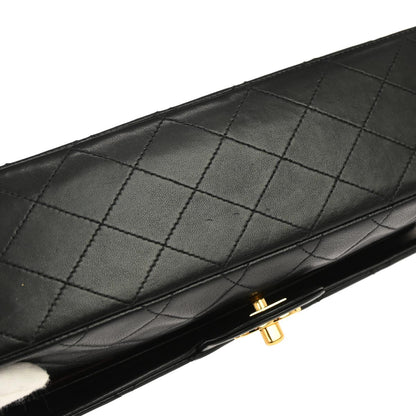 Chanel Black Lambskin Medium Classic Double Flap Shoulder Bag