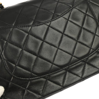 Chanel Black Lambskin Medium Classic Double Flap Shoulder Bag