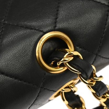 Chanel Black Lambskin Medium Classic Double Flap Shoulder Bag