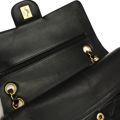 Chanel Black Lambskin Medium Classic Double Flap Shoulder Bag