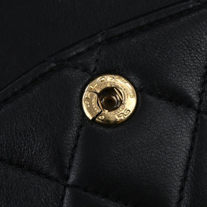 Chanel Black Lambskin Medium Classic Double Flap Shoulder Bag
