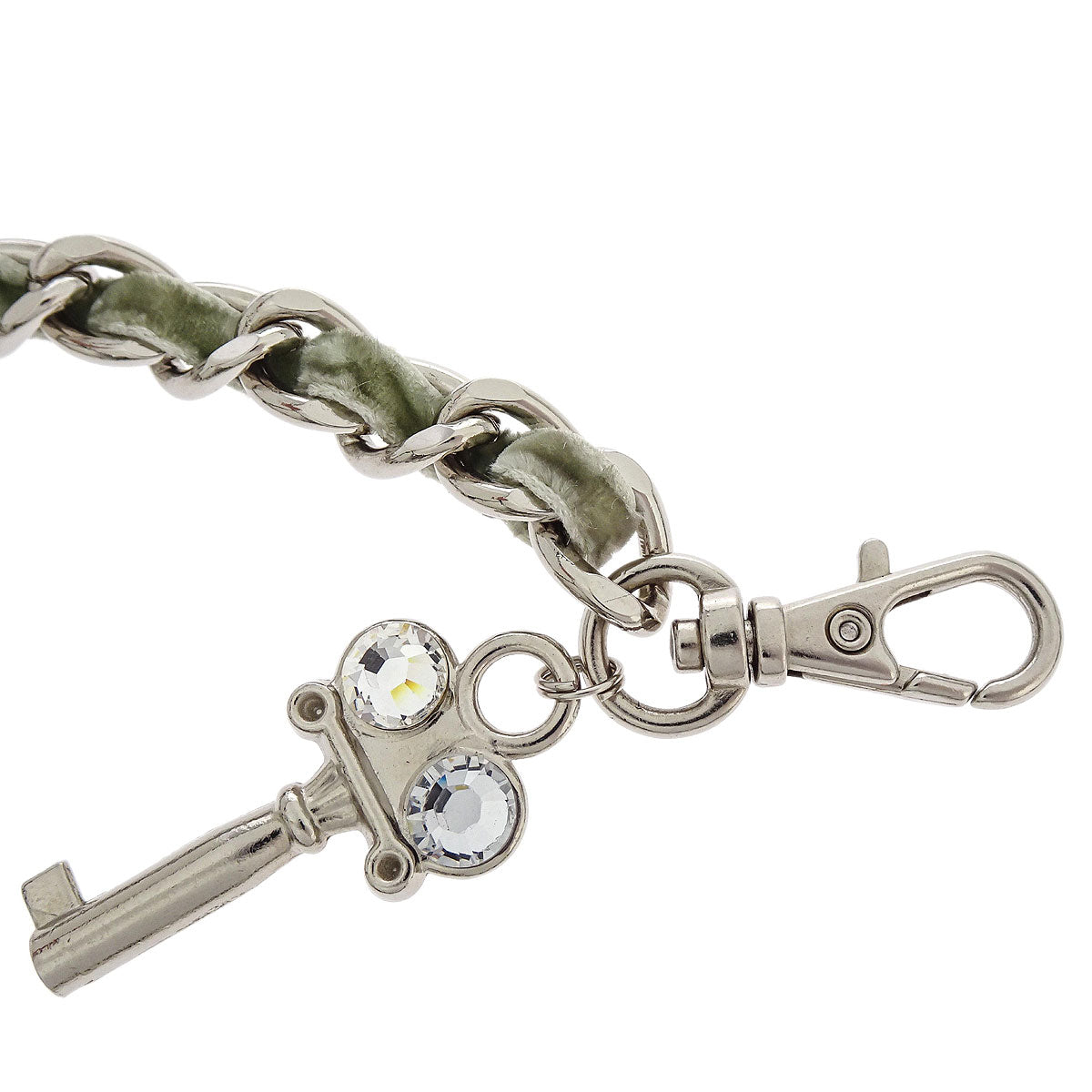 Anteprima Wrist Cuffs Motif Silver Rhinestone Bag Charm