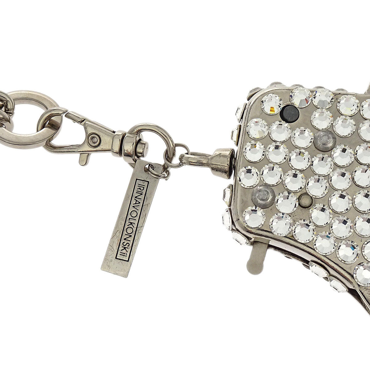 Anteprima Wrist Cuffs Motif Silver Rhinestone Bag Charm
