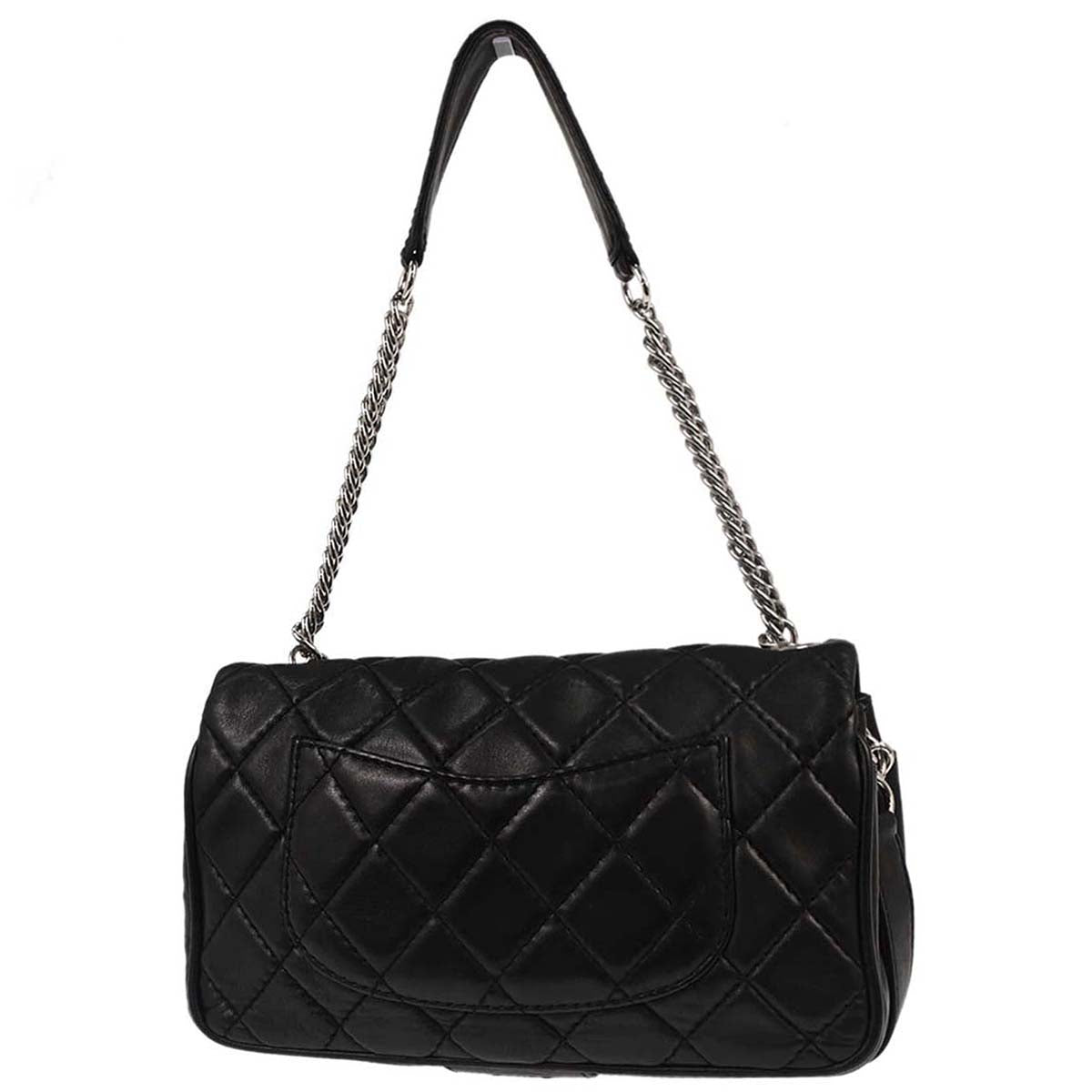 Chanel 2006-2008 Black Lambskin Secret Label Flap Bag Handbag