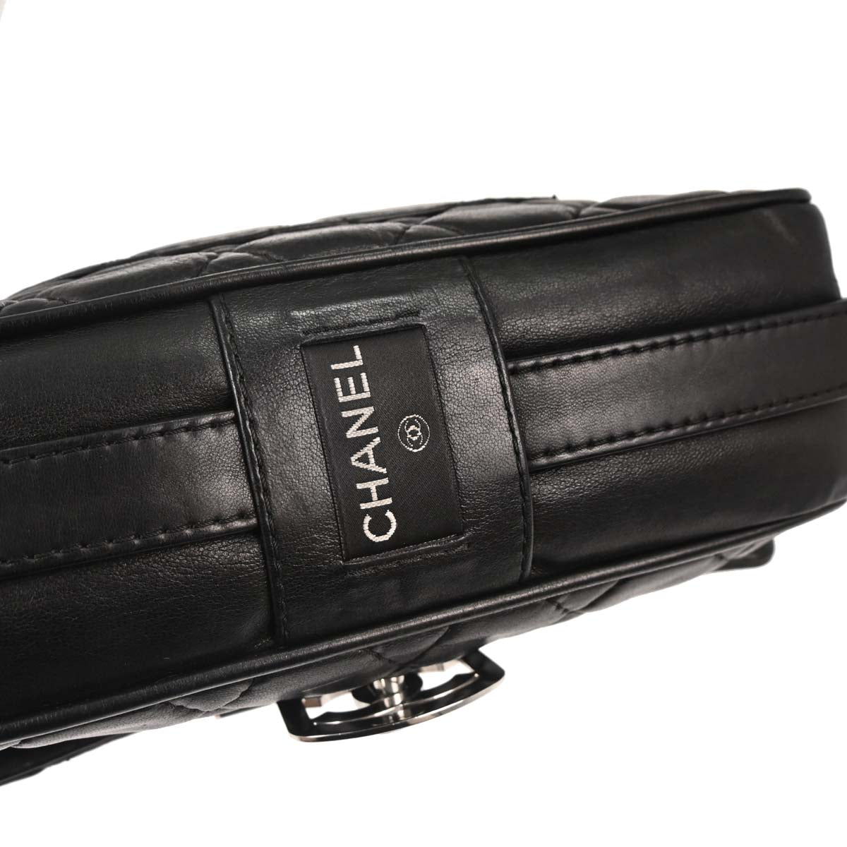 Chanel 2006-2008 Black Lambskin Secret Label Flap Bag Handbag