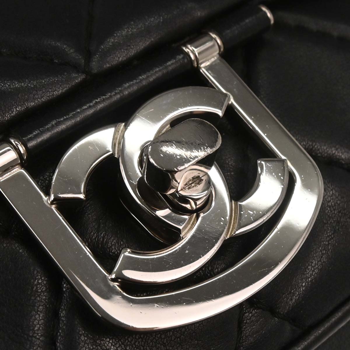 Chanel 2006-2008 Black Lambskin Secret Label Flap Bag Handbag