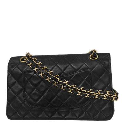 Chanel 1996-1997 Black Lambskin Medium Classic Double Flap Shoulder Bag