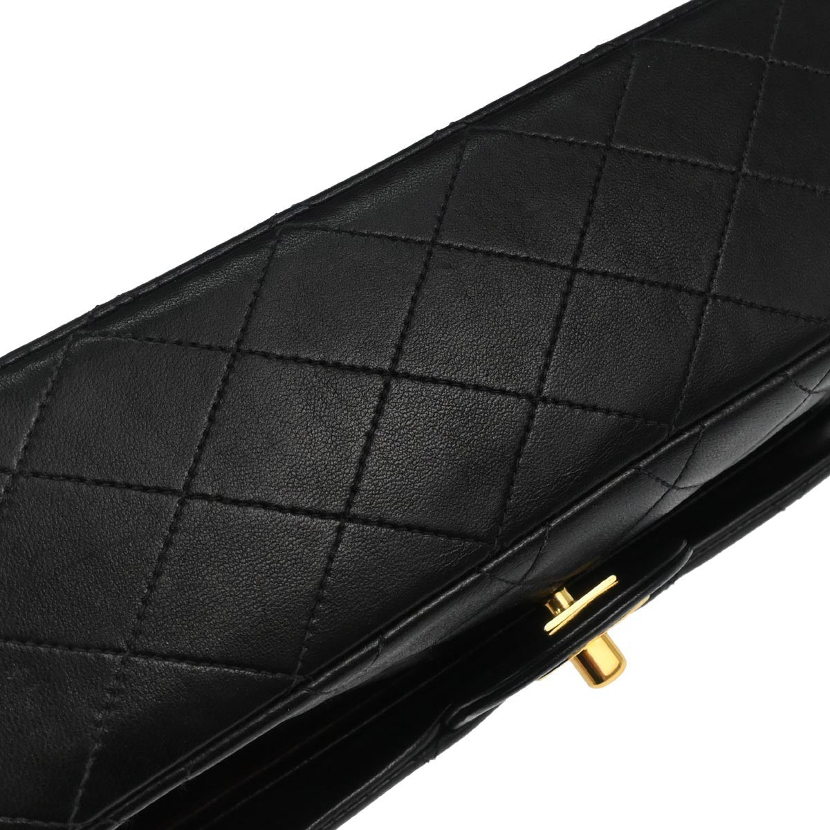 Chanel 1996-1997 Black Lambskin Medium Classic Double Flap Shoulder Bag