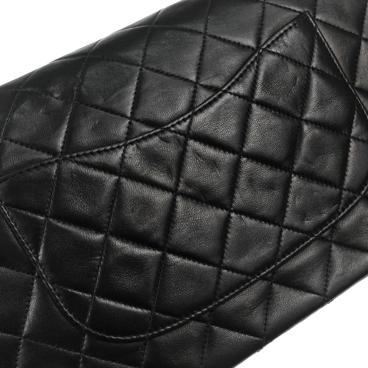 Chanel 1996-1997 Black Lambskin Medium Classic Double Flap Shoulder Bag