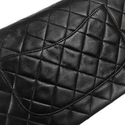 Chanel 1996-1997 Black Lambskin Medium Classic Double Flap Shoulder Bag
