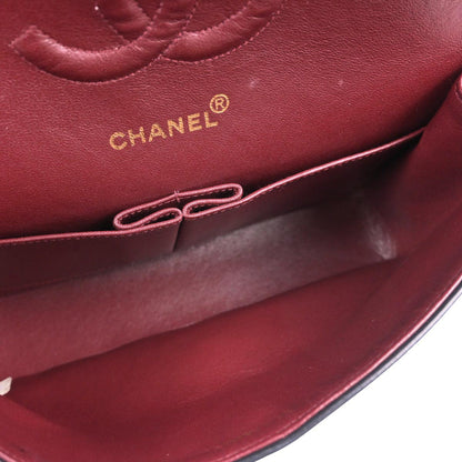 Chanel 1996-1997 Black Lambskin Medium Classic Double Flap Shoulder Bag