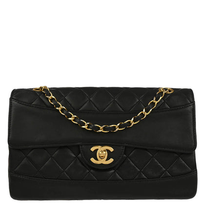 Chanel 1989-1991 Black Lambskin Shoulder Bag