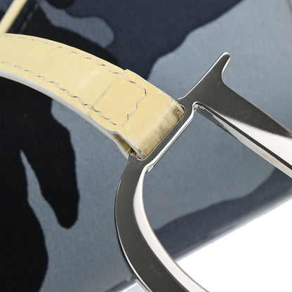 Christian Dior Blue Canvas Camouflage Saddle Handbag