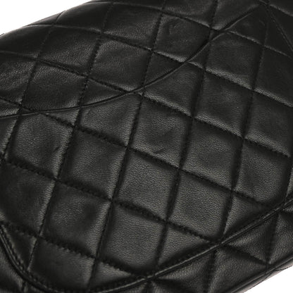 Chanel 1991-1994 Black Lambskin Medium Classic Double Flap Shoulder Bag
