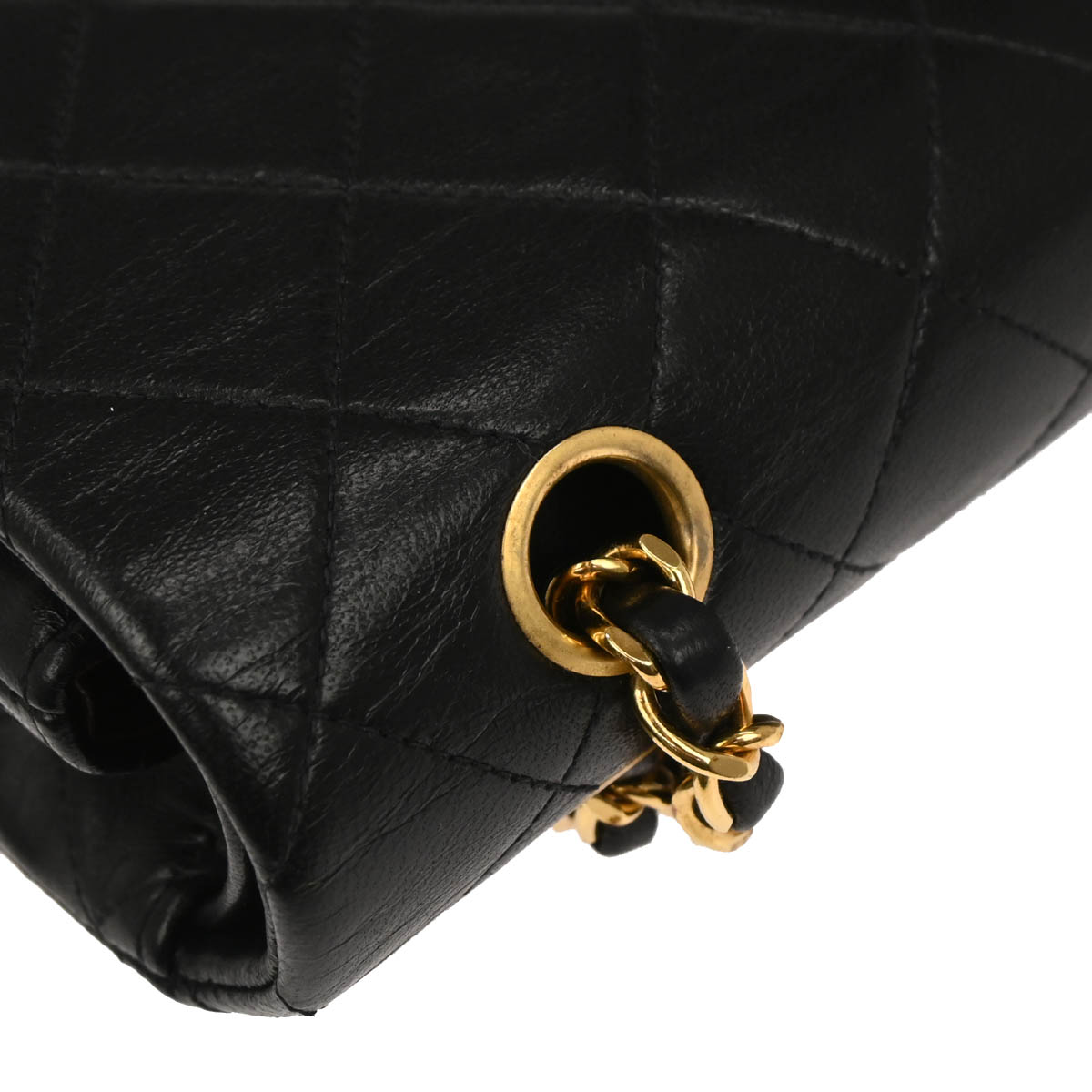 Chanel 1991-1994 Black Lambskin Medium Classic Double Flap Shoulder Bag