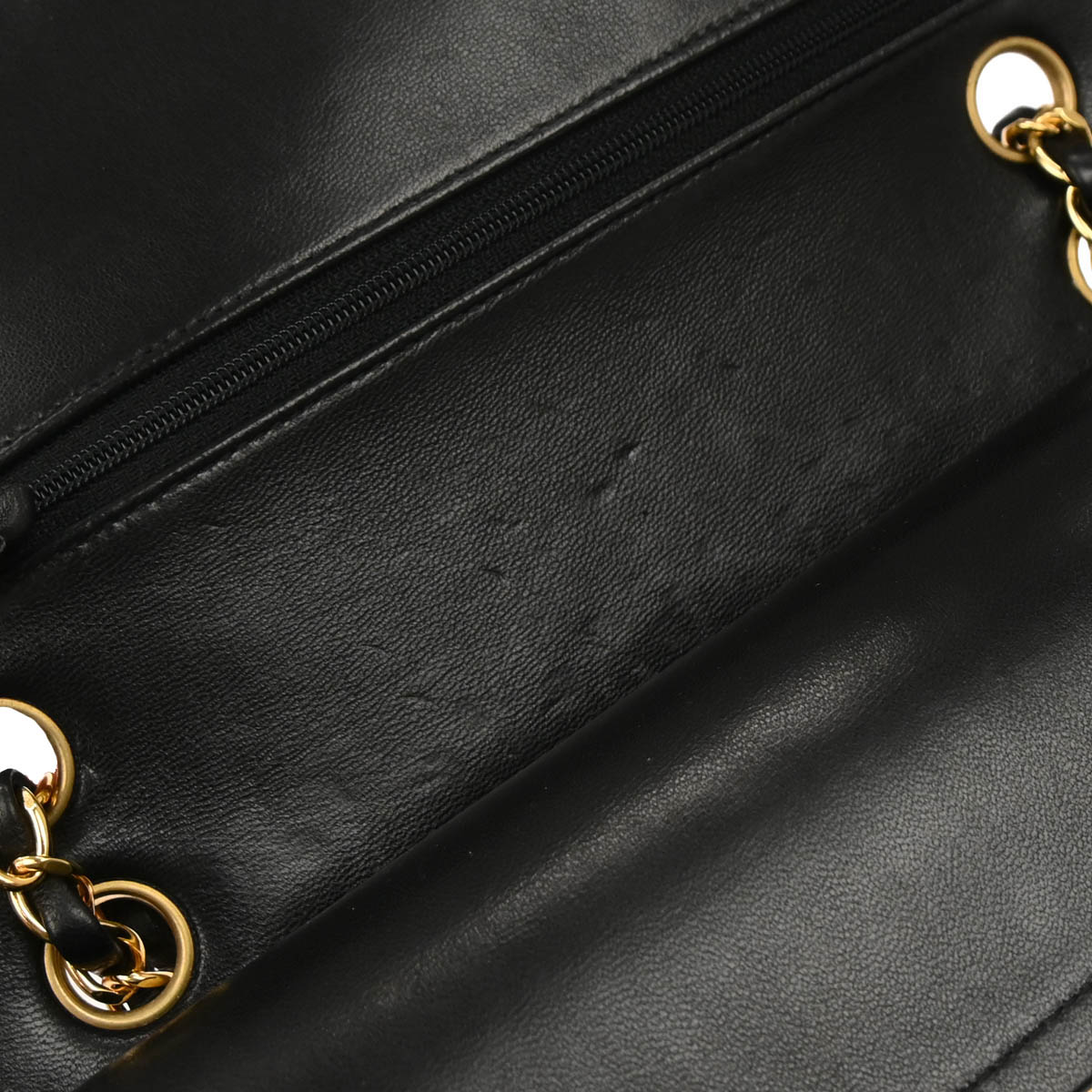 Chanel 1991-1994 Black Lambskin Medium Classic Double Flap Shoulder Bag