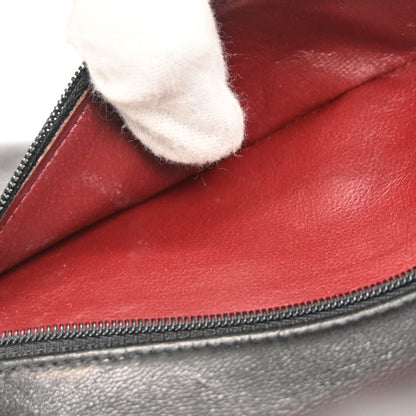 Chanel 1991-1994 Black Lambskin Medium Classic Double Flap Shoulder Bag