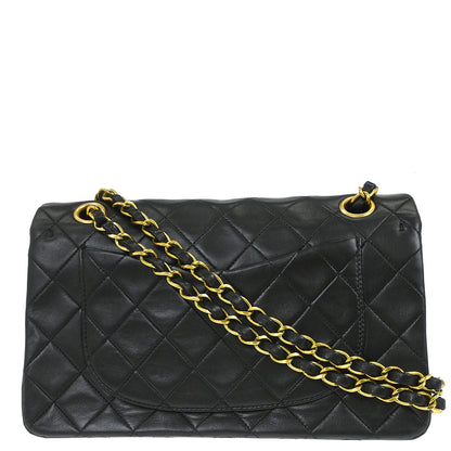 Chanel Black Lambskin Small Classic Double Flap Shoulder Bag
