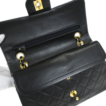 Chanel Black Lambskin Small Classic Double Flap Shoulder Bag