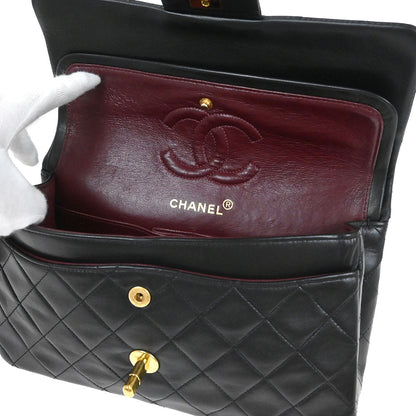 Chanel Black Lambskin Small Classic Double Flap Shoulder Bag