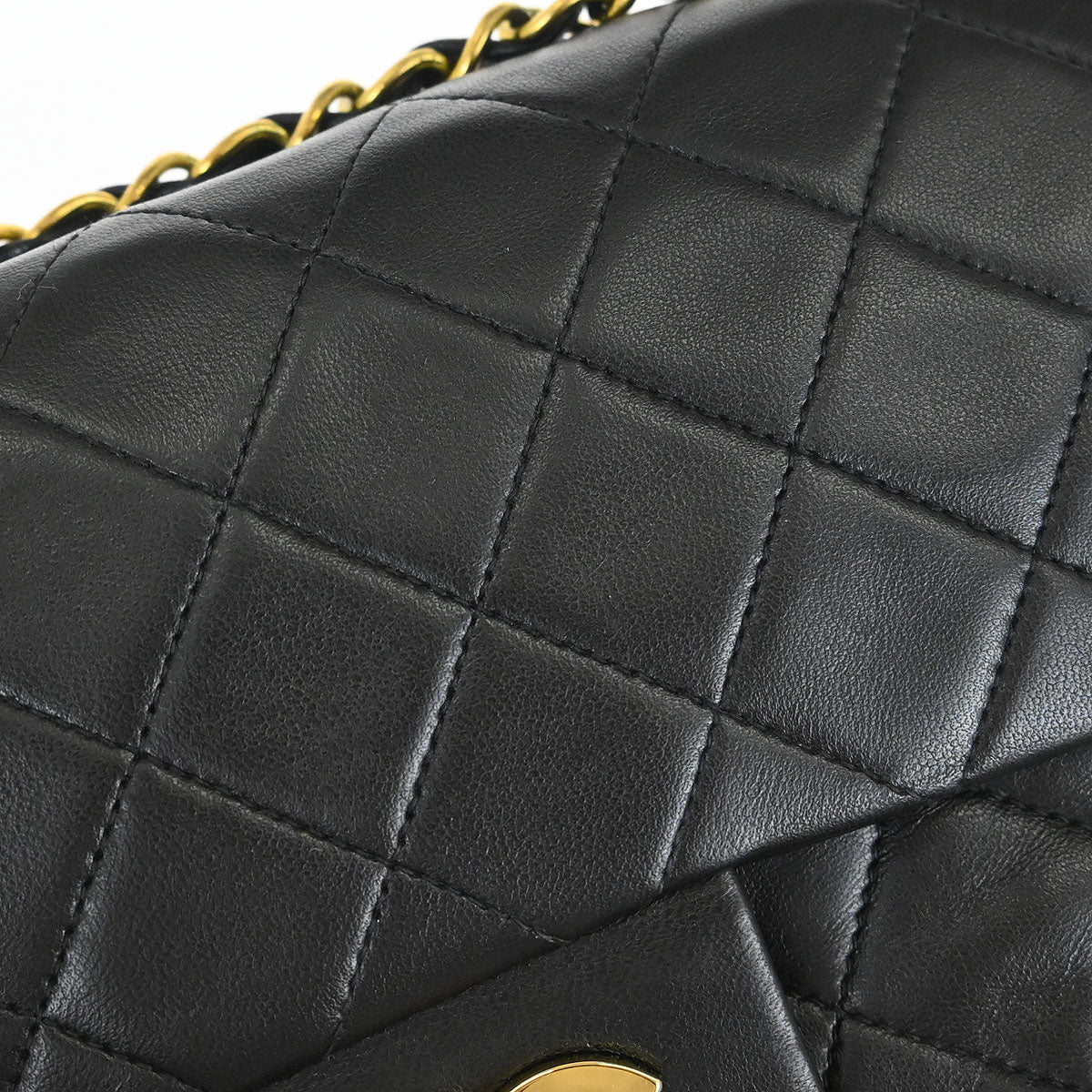 Chanel Black Lambskin Small Classic Double Flap Shoulder Bag
