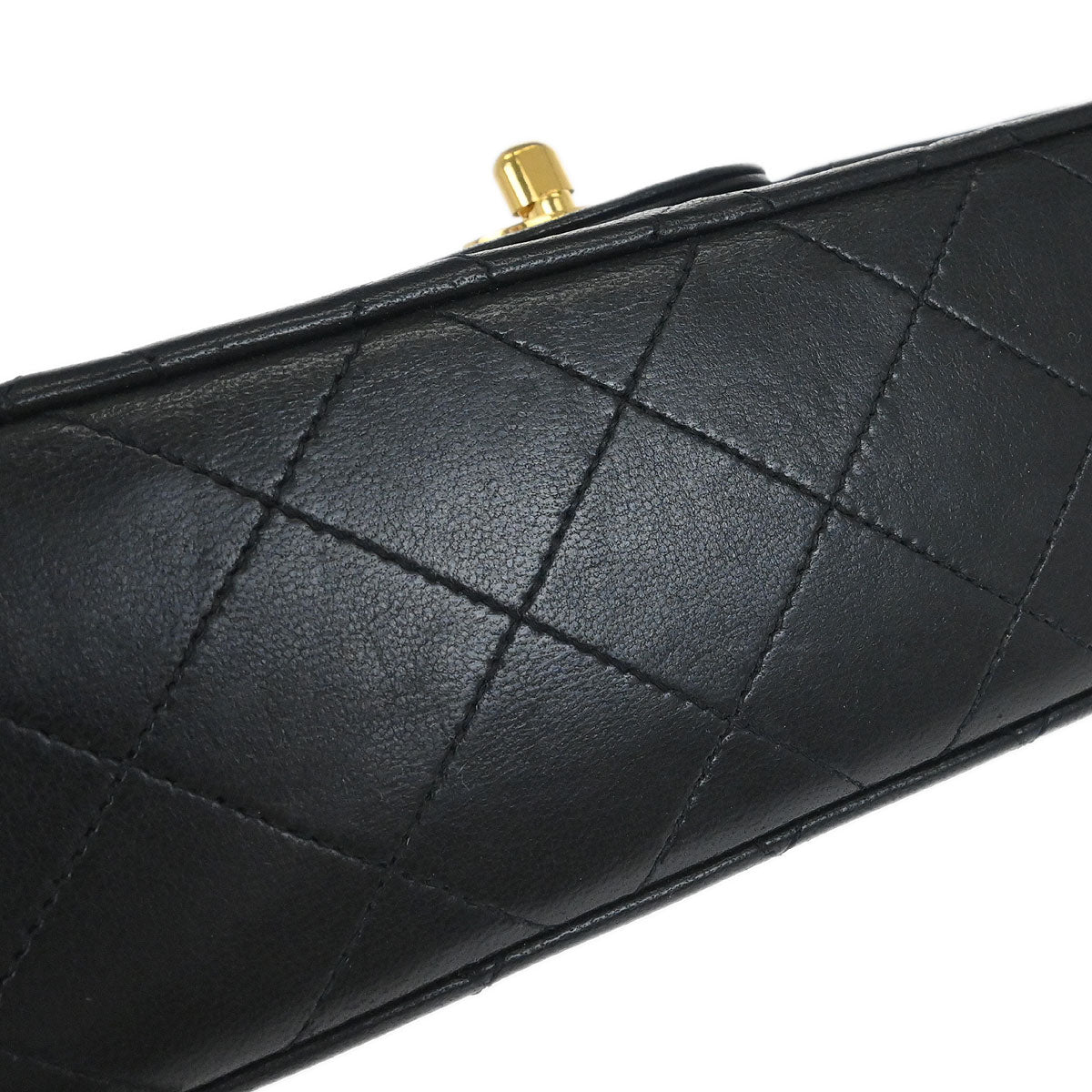 Chanel 1989-1991 Black Lambskin Small Classic Double Flap Shoulder Bag