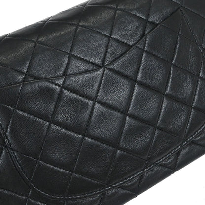 Chanel 1989-1991 Black Lambskin Small Classic Double Flap Shoulder Bag