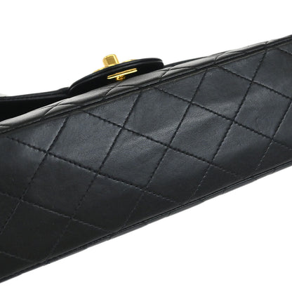 Chanel Black Lambskin Small Classic Double Flap Shoulder Bag