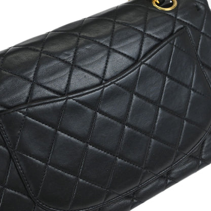 Chanel Black Lambskin Small Classic Double Flap Shoulder Bag