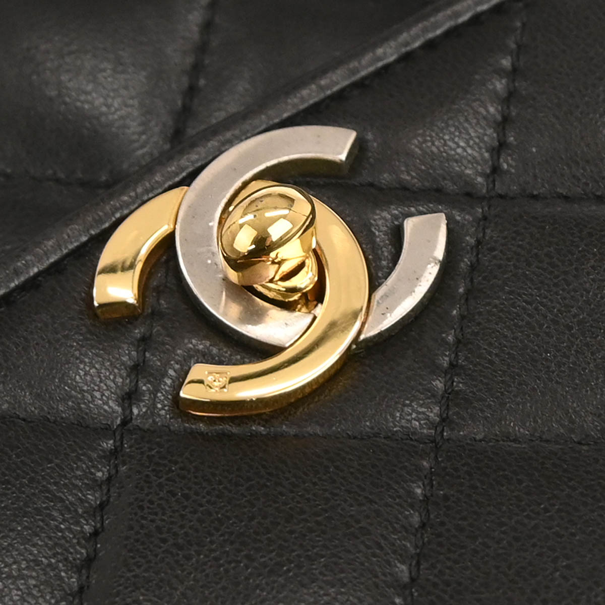Chanel 1994-1996 Black Lambskin Paris Shoulder Bag