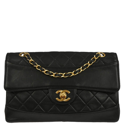 Chanel 1989-1991 Black Lambskin Shoulder Bag