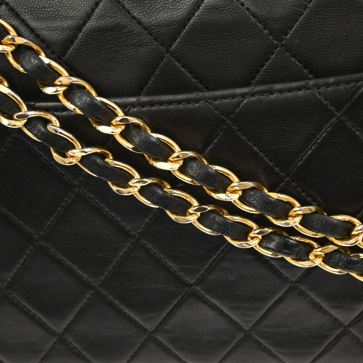 Chanel 1989-1991 Black Lambskin Shoulder Bag
