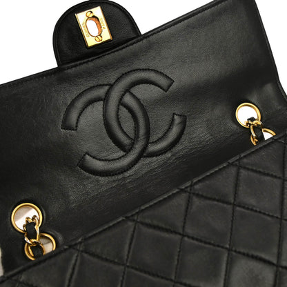 Chanel 1989-1991 Black Lambskin Shoulder Bag