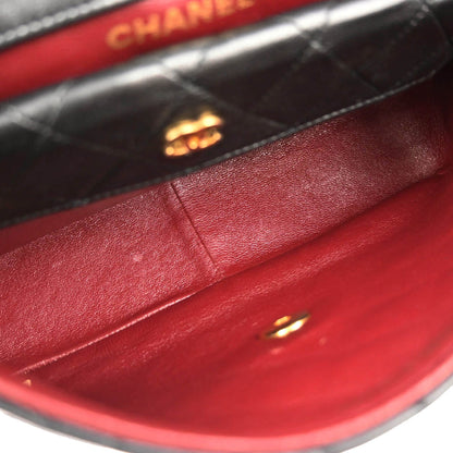 Chanel 1989-1991 Black Lambskin Shoulder Bag