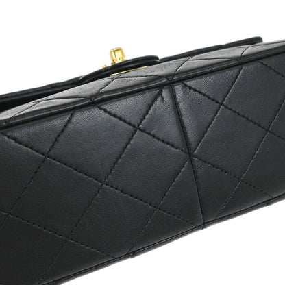Chanel Black Lambskin Classic Square Flap Shoulder Bag 20