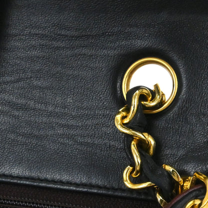 Chanel Black Lambskin Classic Square Flap Shoulder Bag 20