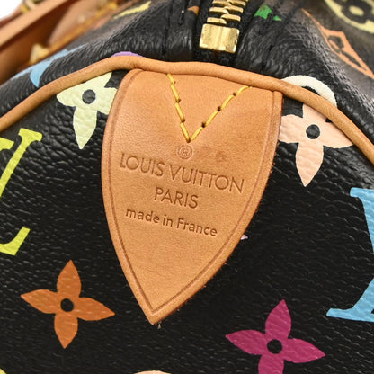 Louis Vuitton Black Monogram Multicolor Speedy 30 Handbag M92642