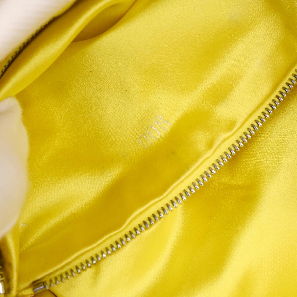 Fendi * White Canvas Python Beads Baguette Handbag