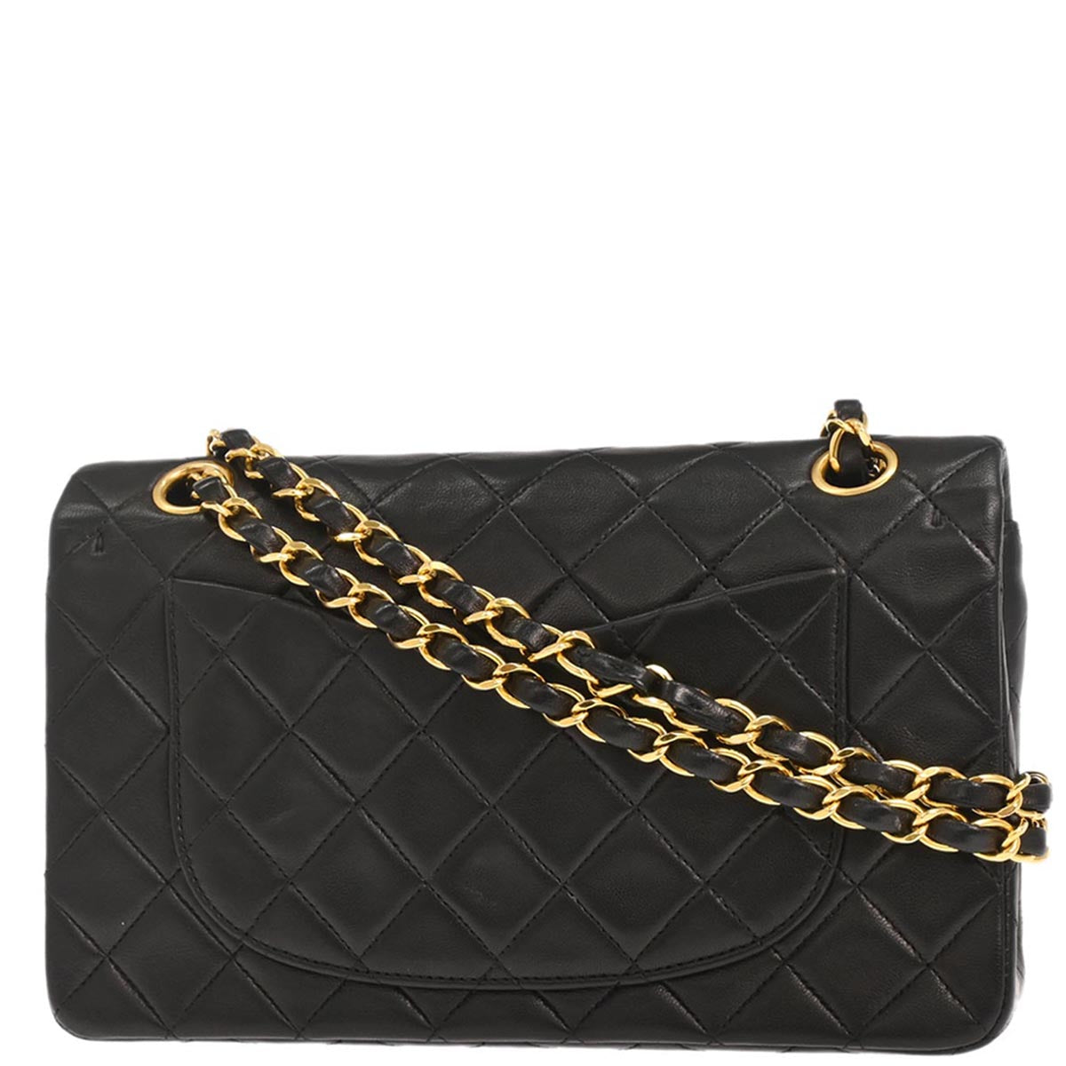 Chanel 1994-1996 Black Lambskin Small Classic Double Flap Shoulder Bag