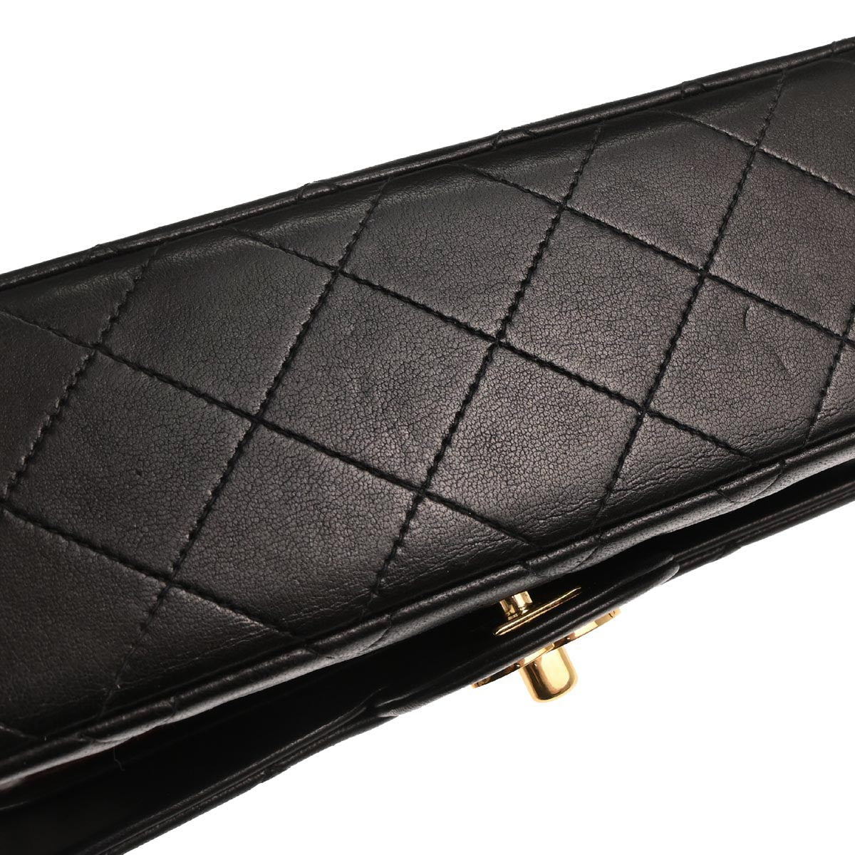Chanel 1994-1996 Black Lambskin Small Classic Double Flap Shoulder Bag